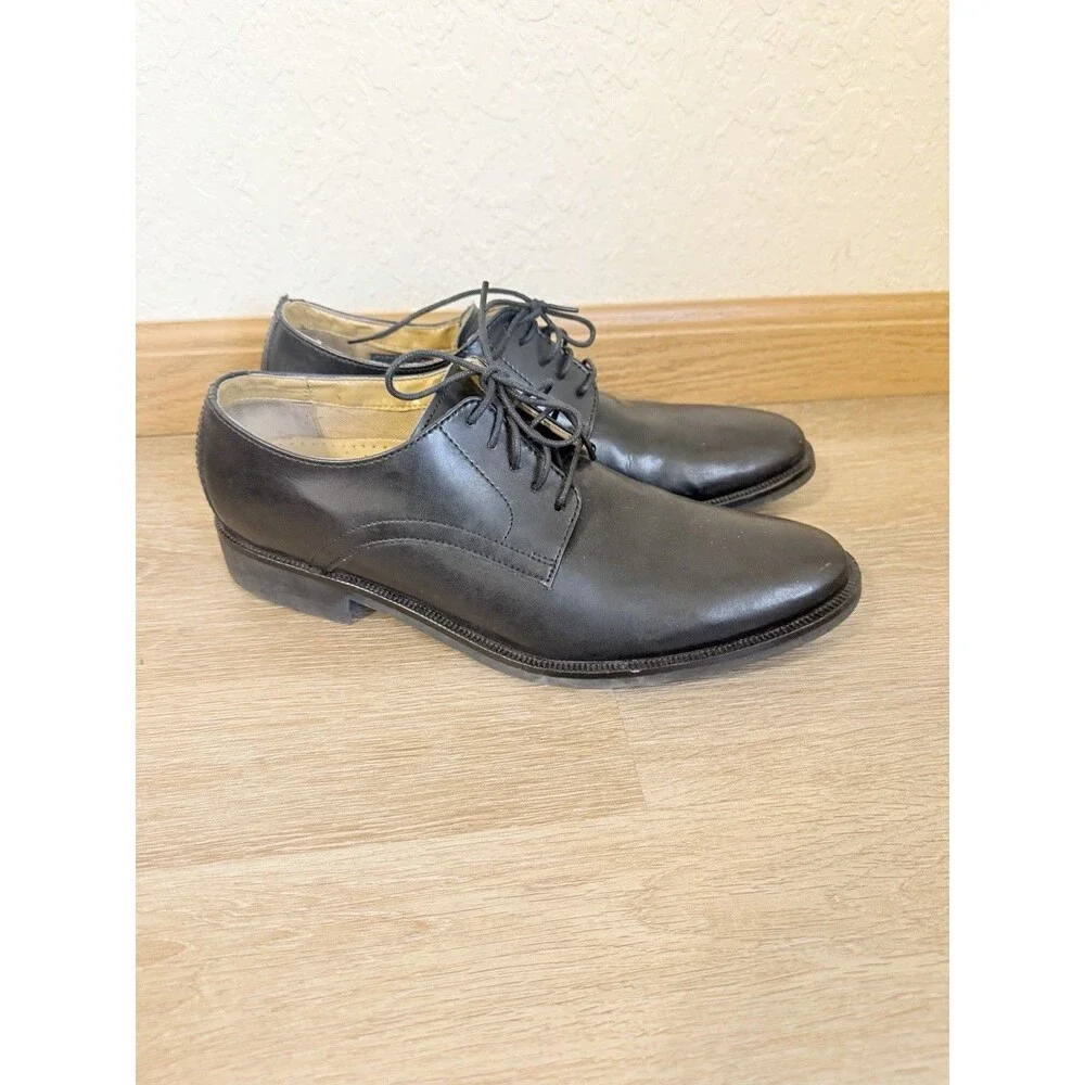 Cole Haan Black Leather Plain Toe Oxford Dress Shoes Lace Up Men’s Size 8